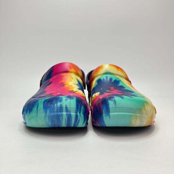 Crocs Multicolor Rainbow Tie Dye Bistro Clog Slip Resistant Shoes Men's Size 10 - Picture 3 of 8
